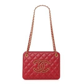 CHANEL Calfskin Quilted Small CC Chain Accordion Tote Red 1388719 FASHIONPHILE at Fashionphile