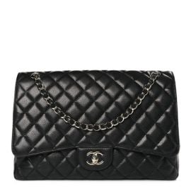 CHANEL Caviar Quilted Maxi Single Flap Black 1315775 FASHIONPHILE at Fashionphile