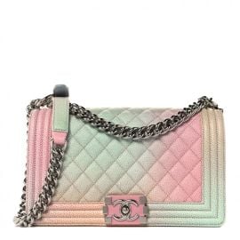 CHANEL Caviar Quilted Medium Cuba Rainbow Boy Flap Pink Multicolor 1024759 FASHIONPHILE at Fashionphile