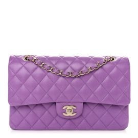 CHANEL Caviar Quilted Medium Double Flap Purple 1600283 FASHIONPHILE at Fashionphile