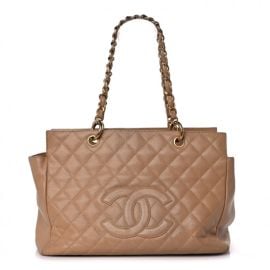 CHANEL Caviar Quilted Petit Timeless Tote PTT Beige 1044255  FASHIONPHILE at Fashionphile