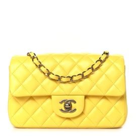 CHANEL Lambskin Quilted Mini Rectangular Flap Yellow 1519901 FASHIONPHILE at Fashionphile