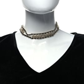 CHANEL Lambskin Strass Crystal CC Star Choker Necklace Gold 1308299 FASHIONPHILE at Fashionphile