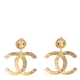 CHANEL Metal Large Paris Button Earrings Gold 545505 FASHIONPHILE at Fashionphile