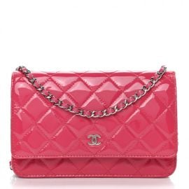 CHANEL Patent Quilted Wallet On Chain WOC Fuchsia 842280 FASHIONPHILE at Fashionphile