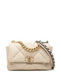 CHANEL Pre-Owned 2020 Medium Lambskin 19 Flap Satchel Brown at Farfetch