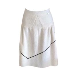 CHANEL Skirts Rare Chanel 22 Runway White Iridescent Tweed Aline Skirt Fr 42 Us 10 Poshmark at Poshmark