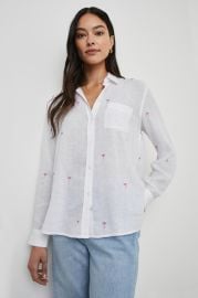 CHARLI SHIRT - FUCHSIA EMBROIDERED PALMS Rails at Rails