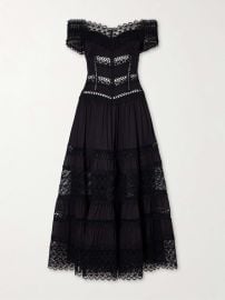 CHARO RUIZ Amaira embroidered lace-trimmed cotton-blend maxi dress at Net a Porter