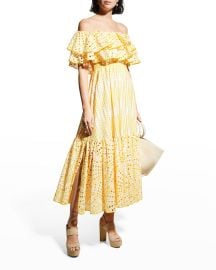 CHARO RUIZ IBIZA Isabella Off-the-Shoulder Embroidered Dress at Neiman Marcus