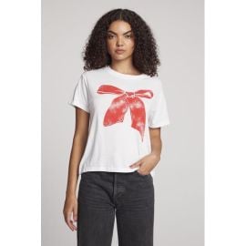 CHASER-RED BOW T-SHIRT WHITE South Moon Under at South Moon Under