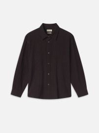 CHECKERED COTTONWOOL SHIRT NAVY CHECK at Frame