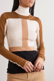 CHLO Intarsia wool turtleneck sweater NET-A-PORTER at Net a Porter