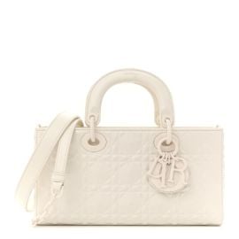 CHRISTIAN DIOR Calfskin Cannage Diamond Medium Lady D-Joy Latte 1499793 FASHIONPHILE at Fashionphile