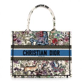 Christian Dior Canvas Embroidered Tie Dye Book Tote Bag