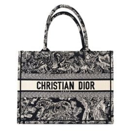 CHRISTIAN DIOR Canvas Embroidered Medium Dioriviera Toile De Jouy Book Tote Blue 1213062 FASHIONPHILE at Fashionphile