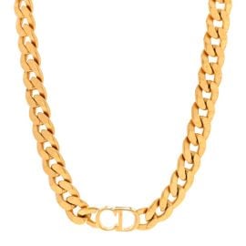 CHRISTIAN DIOR Metal Danseuse Etoile Chain Choker Necklace Gold 1351909 FASHIONPHILE at Fashionphile