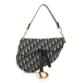 CHRISTIAN DIOR Oblique Saddle Bag Blue 1700566 FASHIONPHILE at Fashionphile