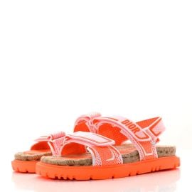 CHRISTIAN DIOR Technical Knit Jute Dioract 10mm Sandals 39 White Orange 1293354 FASHIONPHILE at Fashionphile