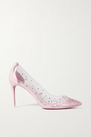 CHRISTIAN LOUBOUTIN Degrastrass 85 crystal-embellished PVC and leather pumps NET-A-PORTER at Net a Porter