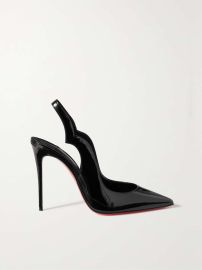 CHRISTIAN LOUBOUTIN Hot Chick Sling 100 patent-leather slingback pumps NET-A-PORTER at Net a Porter