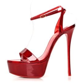 CHRISTIAN LOUBOUTIN Patent Psychic Loubi Queen Alta 150 Platform Sandals 38 Loubi 1120999 FASHIONPHILE at Fashionphile