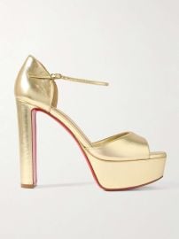 CHRISTIAN LOUBOUTIN Sandaloo 130 mirrored-leather platform sandals at Net a Porter