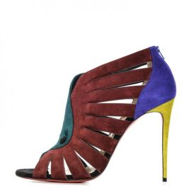 CHRISTIAN LOUBOUTIN Suede Toot Mignonne 100 Cutout Heels 405 Multi 202254 FASHIONPHILE at Fashionphile