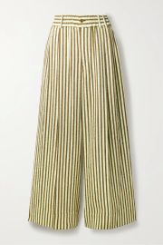 CHRISTOPHER JOHN ROGERS Pleated striped seersucker high-rise pants NET-A-PORTER at Net a Porter