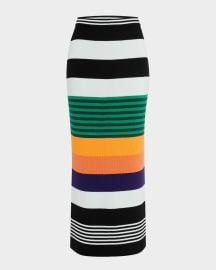 CHRISTOPHER JOHN ROGERS Striped Knit Midi Pencil Skirt at Neiman Marcus