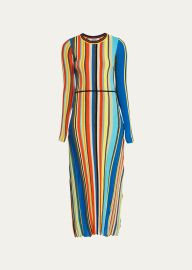 CHRISTOPHER JOHN ROGERS Striped ribbed-knit maxi dress NET-A-PORTER at Net a Porter