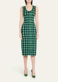 CHRISTOPHER JOHN ROGERS Wiggle Dot Jacquard Midi Tank Dress - at Bergdorf Goodman