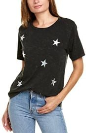 CHRLDR Holographic Stars Wide T-Shirt at  Womens Clothing store at Amazon