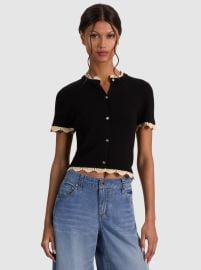 CIARA LACE TRIM CARDIGAN at Alice + Olivia