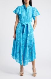 CIEBON Isabella Cotton Eyelet Maxi Shirtdress at Nordstrom