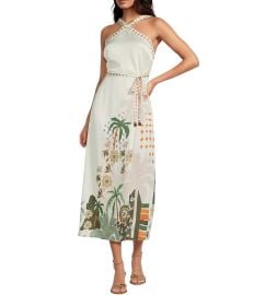 CIEBON Petite Size Pricella Halter Neck Sleeveless Satin Midi Dress Dillardx27s at Dillards