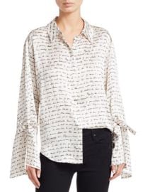 CINQ a SEPT - ELISIA LOVE LETTER SILK BLOUSE at Saks Fifth Avenue