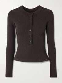 CITIZENS OF HUMANITY Varra ribbed stretch organic cotton and Lyocell-blend Henley top at Net a Porter