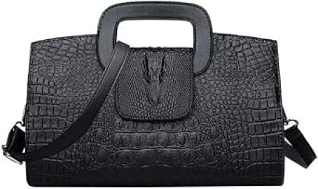 CLARA Women Crocodile Embossed Handbag Vintage Flap Tote Purse Evening Clutch Shoulder Bag at Amazon
