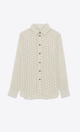 CLASSIC SHIRT IN DOTTED crepe de chine Saint Laurent YSLcom at Saint Laurent