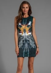 CLOVER CANYON Wings Neoprene Dress in Green at Revolve