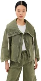 CO Rolled Collar Jacket Army Green S at Shopbop
