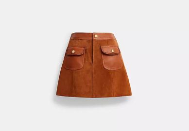 COACH Braided Suede Mini Skirt at Coach