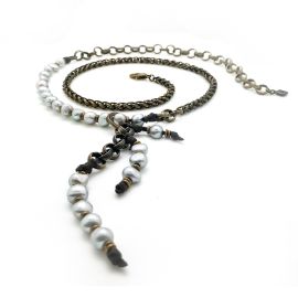 COCO Baroque Pearls Mixed Metals Opera-length Necklace or Double-wrap Embrazio at Embrazio