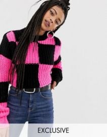 COLLUSION checkerboard sweater   ASOS at Asos