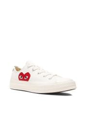 COMME des GARCONS PLAY Converse Large Emblem Low Top Canvas Sneakers in White FWRD at FWRD