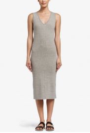 CONTRAST BINDING RIBBED DRESS at James Perse