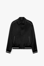 CONTRAST TRIM SATIN EFFECT JACKET - Black   United States at Zara