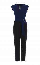 CONTRAST WRAP JUMPSUIT at Karen Millen