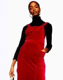 CORDUROY MIDI PINAFORE DRESS at Yoox